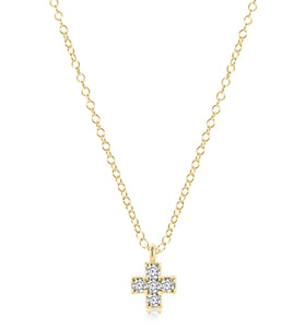 14kt Gold & Diamond Signature Cross Necklace